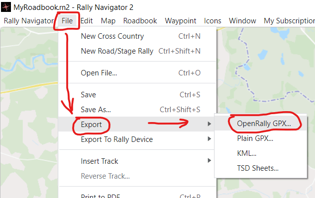 FAQ: How do I export a roadbook from Rally Navigator? - RoadbookRally